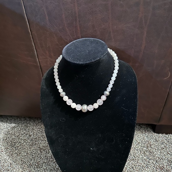 Hand Crafted Jewelry - Hand Crafted “One of a Kind” Rose Quartz & Sterling Silver Beaded Necklace